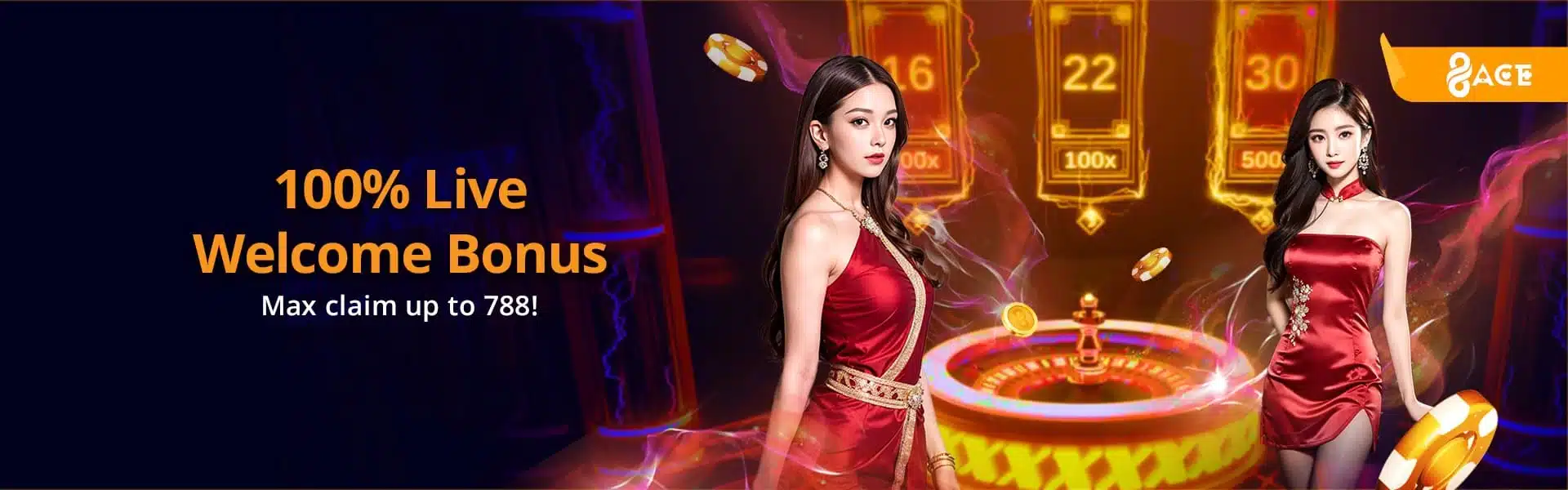 96ACE Bonus for Singapore Live Casino Games